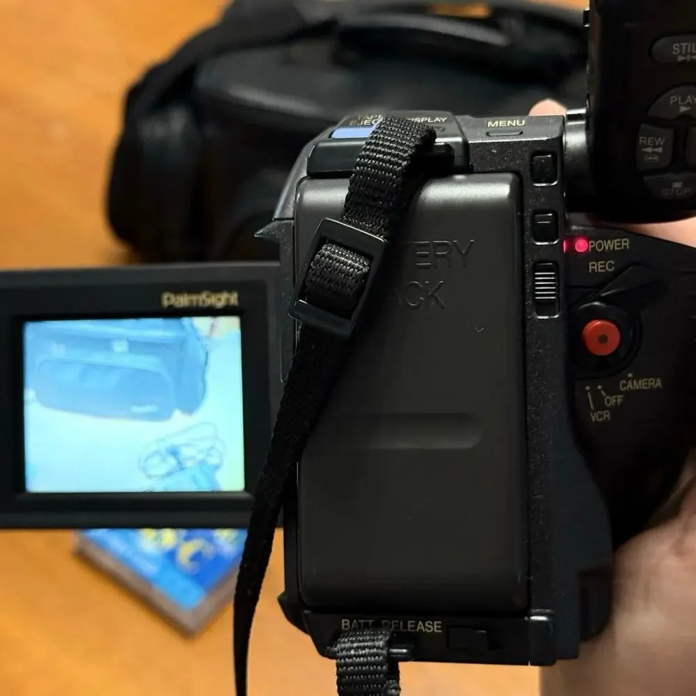 Tested Working Panasonic Palmcorder PV-L558 VHS-C Camcorder 23x Zoom Bag Bundle
